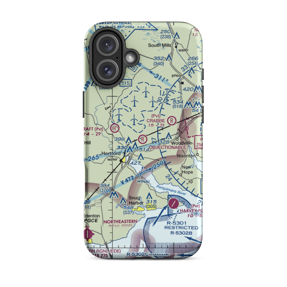 Dillard Airport (54NC) VFR Sectional  Tough iPhone Case iPhone 16 Plus model shown