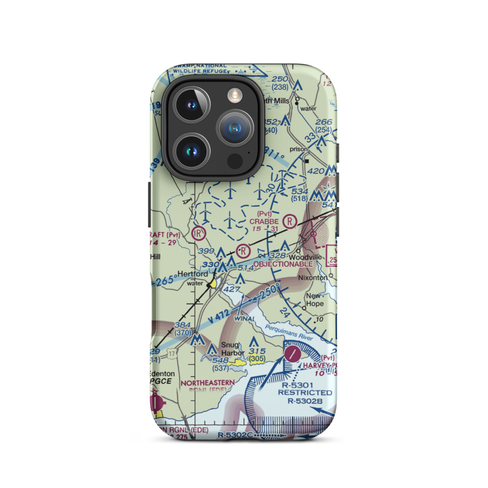 Dillard Airport (54NC) VFR Sectional  Tough iPhone Case iPhone 16 Pro model shown