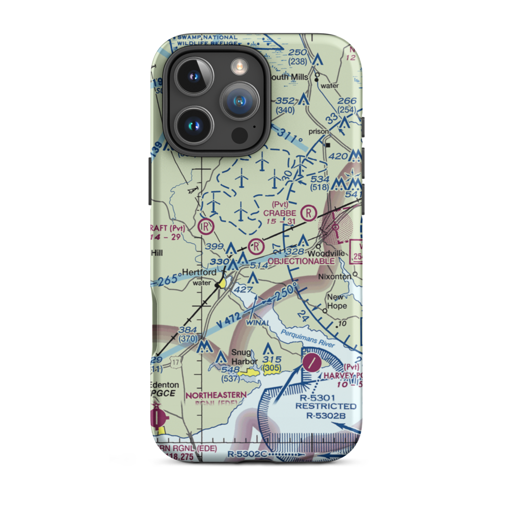 Dillard Airport (54NC) VFR Sectional  Tough iPhone Case iPhone 16 Pro Max model shown