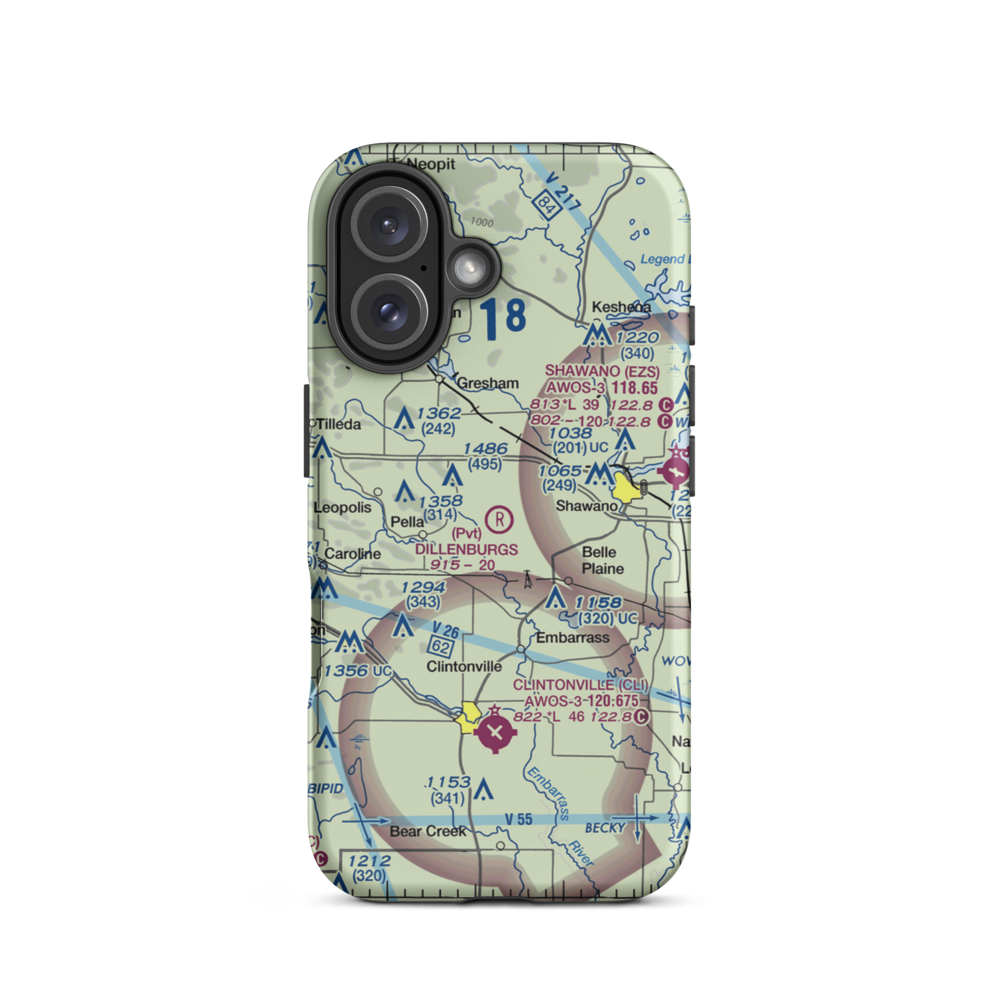 Dillenburg's Airport (8WI1) VFR Sectional  Tough iPhone Case iPhone 16 model shown
