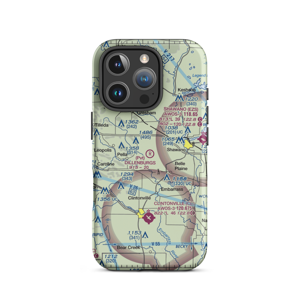 Dillenburg's Airport (8WI1) VFR Sectional  Tough iPhone Case iPhone 16 Pro model shown