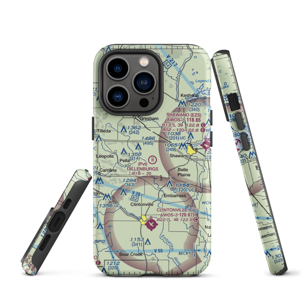 Dillenburg's Airport (8WI1) VFR Sectional  Tough iPhone Case iPhone 13 Pro model shown