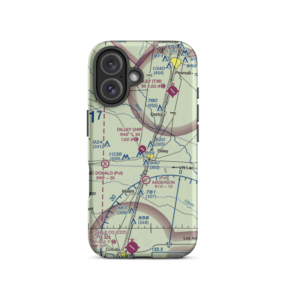 Dilley Airpark (24R) VFR Sectional  Tough iPhone Case iPhone 16 model shown