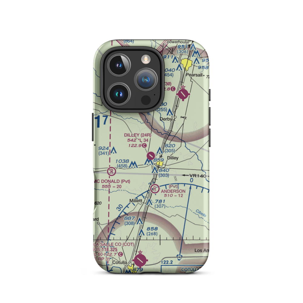 Dilley Airpark (24R) VFR Sectional  Tough iPhone Case iPhone 16 Pro model shown