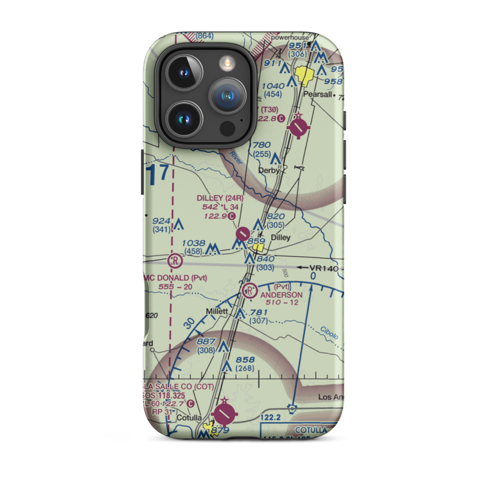 Dilley Airpark (24R) VFR Sectional  Tough iPhone Case iPhone 16 Pro Max model shown