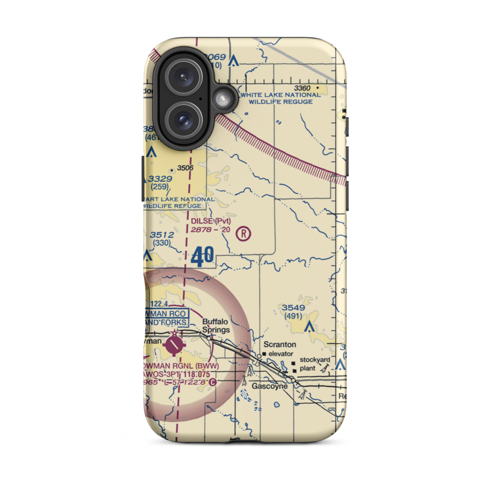 Dilse Private Airstrip (NA98) VFR Sectional  Tough iPhone Case iPhone 16 Plus model shown