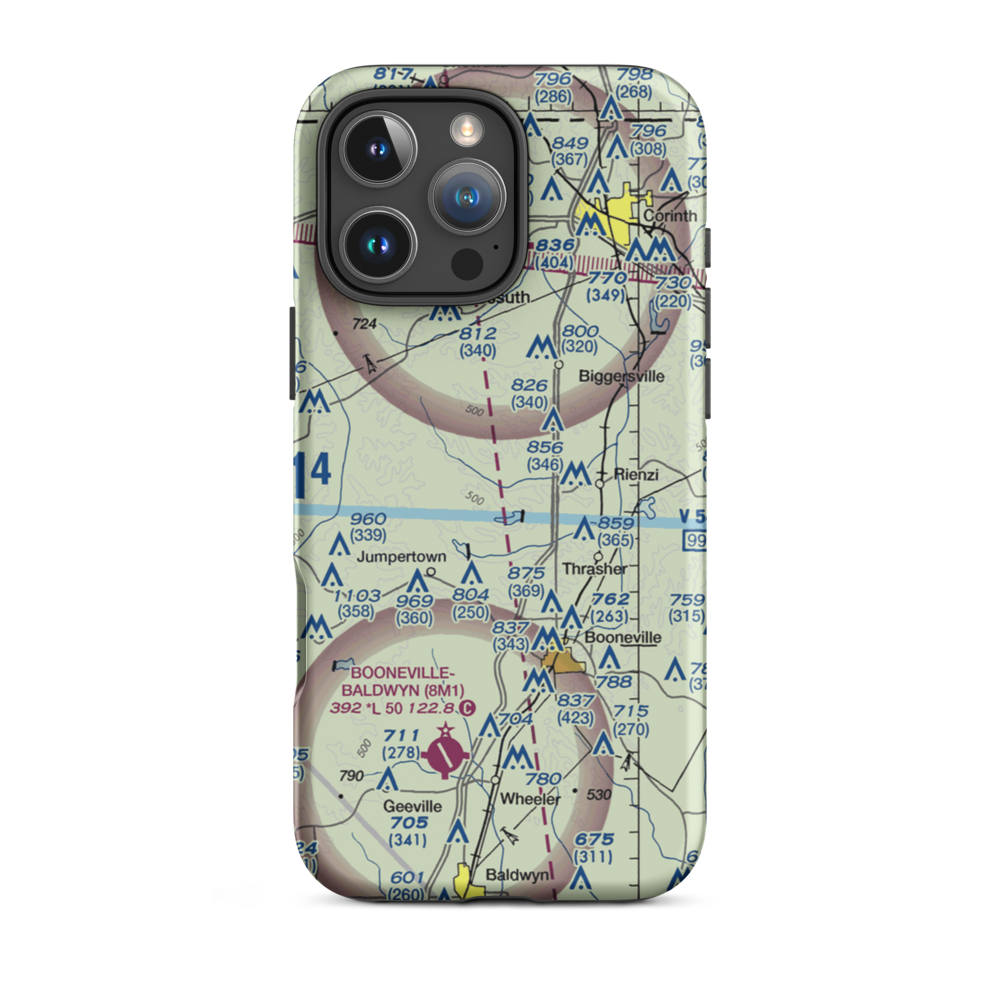 Dilworth Airport (MS18) VFR Sectional  Tough iPhone Case iPhone 16 Pro Max model shown