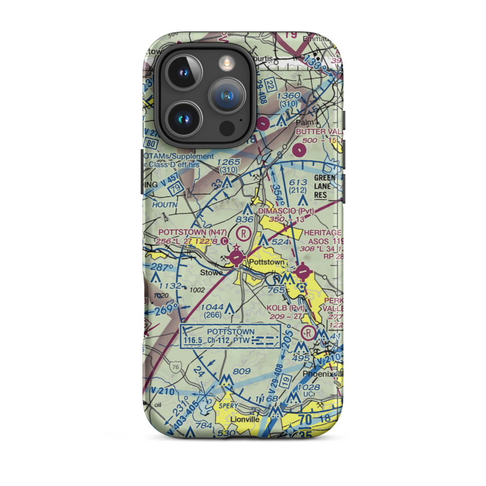 Dimascio Field (14PA) VFR Sectional  Tough iPhone Case iPhone 16 Pro Max model shown
