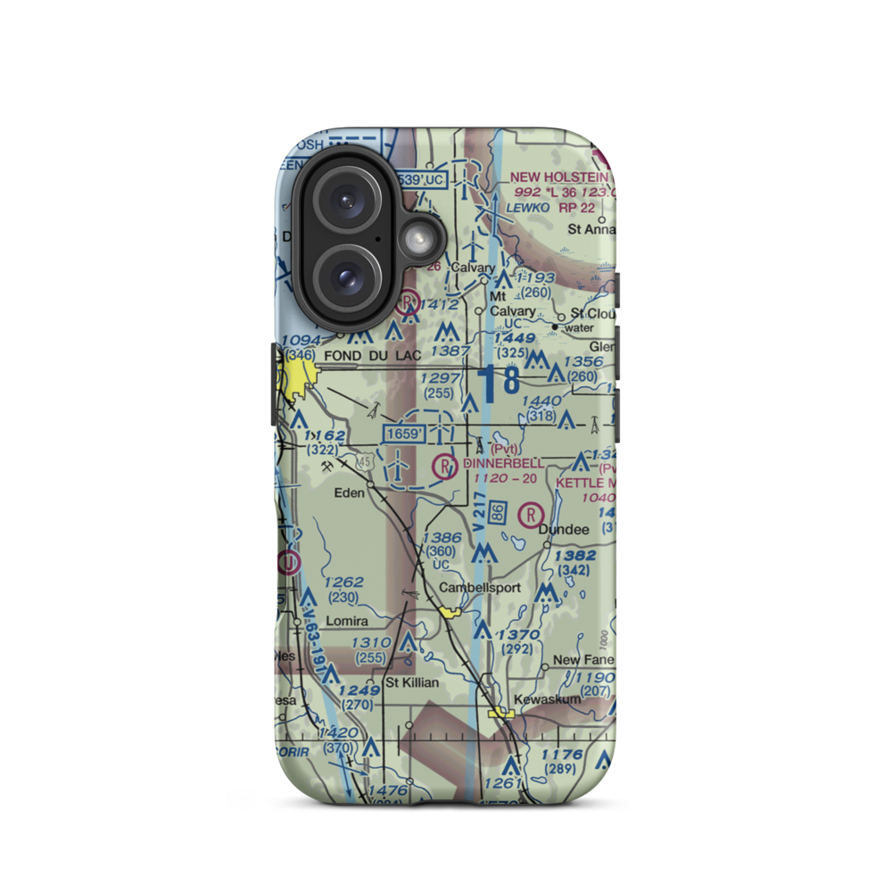 Dinnerbell Airport (61WI) VFR Sectional  Tough iPhone Case iPhone 16 model shown