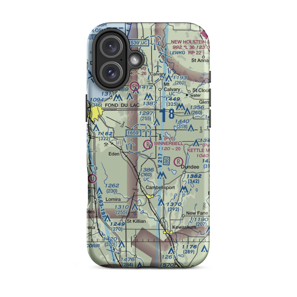 Dinnerbell Airport (61WI) VFR Sectional  Tough iPhone Case iPhone 16 Plus model shown