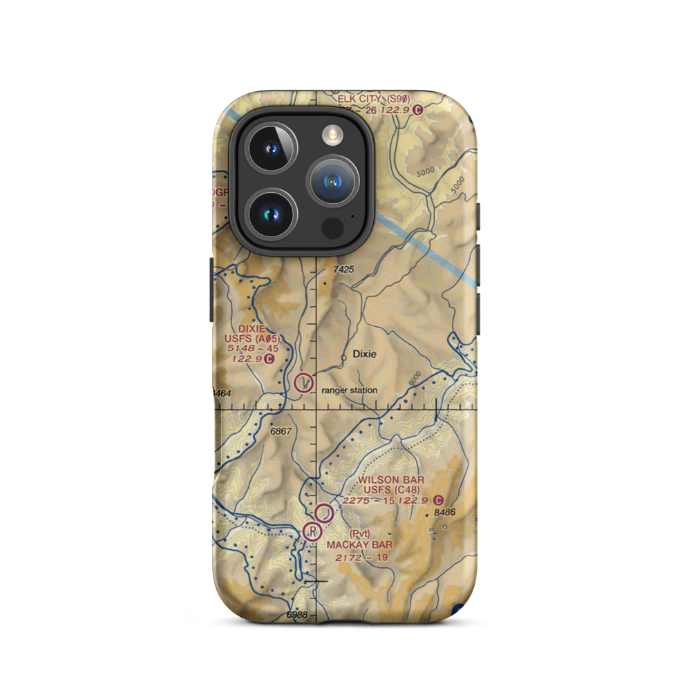 Dixie Town Airport (US-0010) VFR Sectional  Tough iPhone Case iPhone 16 Pro model shown