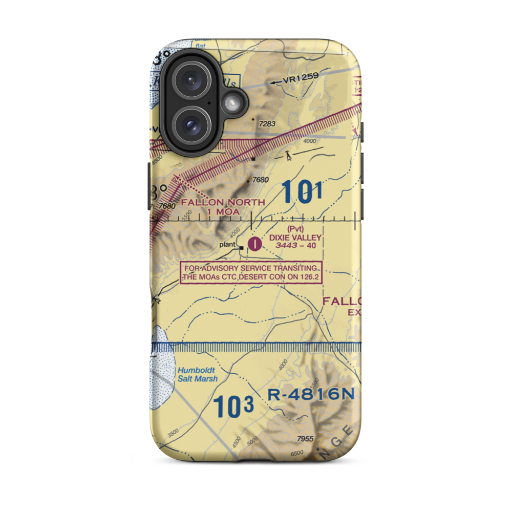 Dixie Valley Airport (NV30) VFR Sectional  Tough iPhone Case iPhone 16 Plus model shown