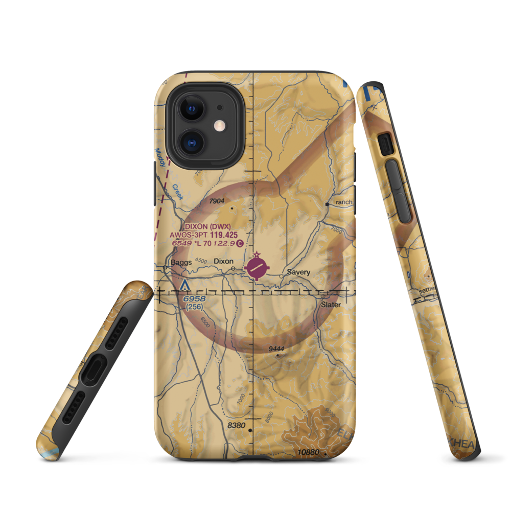 Dixon Airport (DWX) VFR Sectional  Tough iPhone Case iPhone 11 model shown