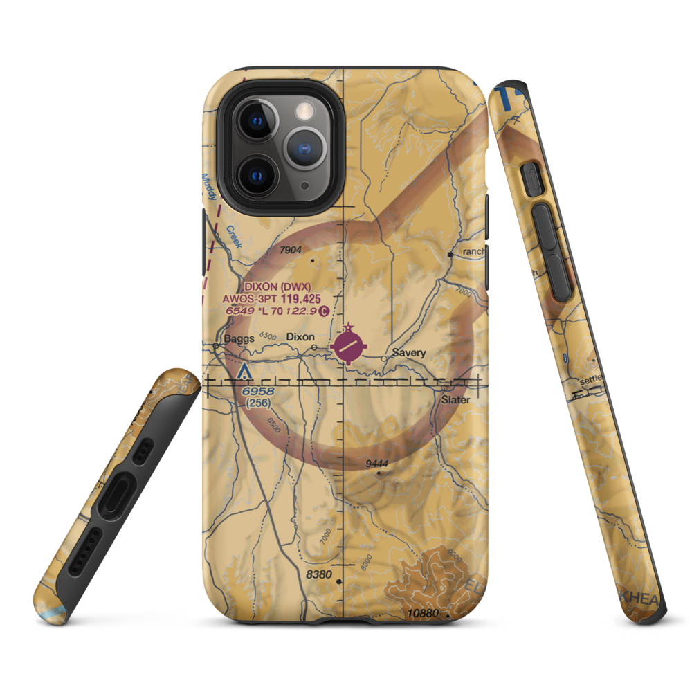 Dixon Airport (DWX) VFR Sectional  Tough iPhone Case iPhone 11 Pro model shown