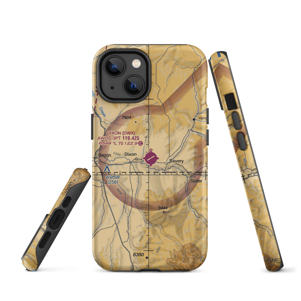 Dixon Airport (DWX) VFR Sectional  Tough iPhone Case iPhone 14 model shown