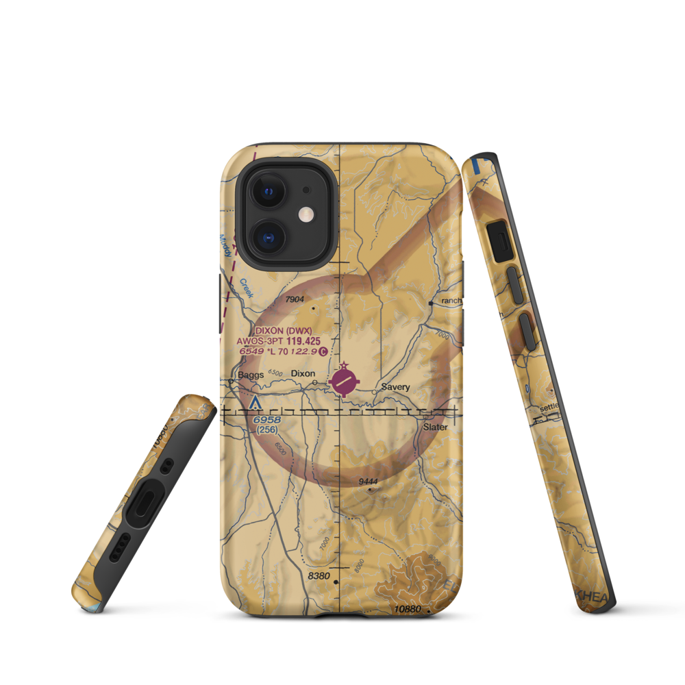 Dixon Airport (DWX) VFR Sectional  Tough iPhone Case iPhone 12 mini model shown
