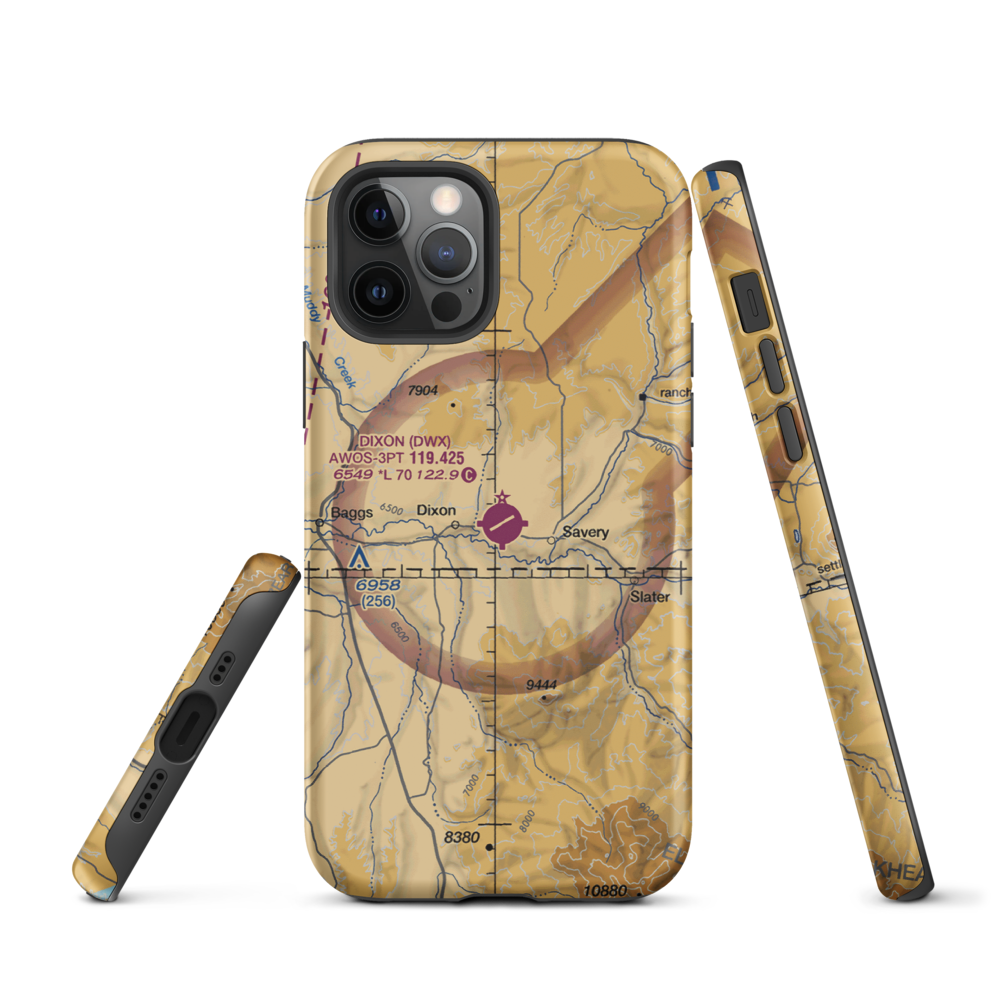 Dixon Airport (DWX) VFR Sectional  Tough iPhone Case iPhone 12 Pro model shown