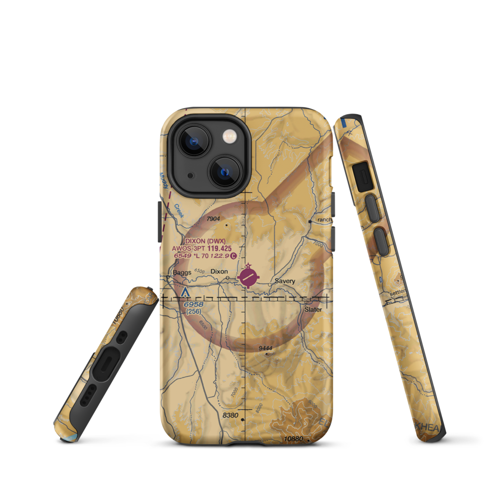 Dixon Airport (DWX) VFR Sectional  Tough iPhone Case iPhone 13 mini model shown