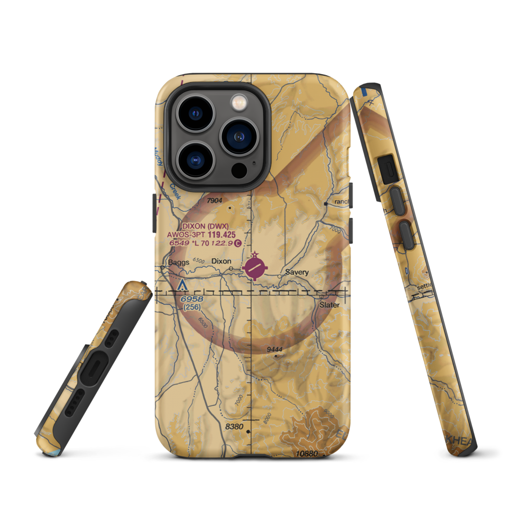 Dixon Airport (DWX) VFR Sectional  Tough iPhone Case iPhone 13 Pro model shown