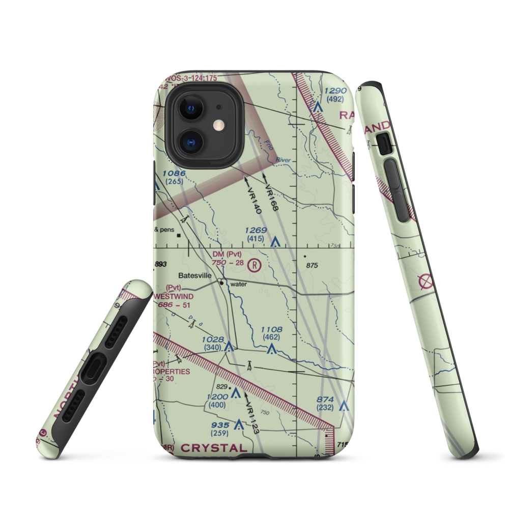 Dm Ranch Airport (XA88) VFR Sectional  Tough iPhone Case iPhone 11 model shown