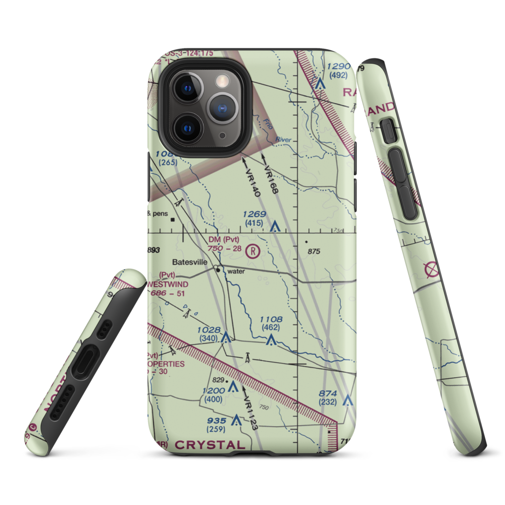 Dm Ranch Airport (XA88) VFR Sectional  Tough iPhone Case iPhone 11 Pro model shown