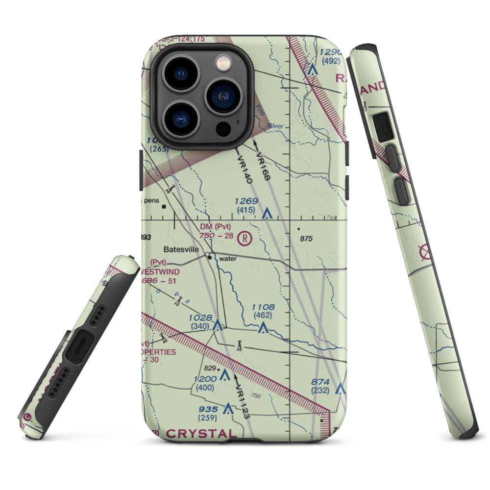 Dm Ranch Airport (XA88) VFR Sectional  Tough iPhone Case iPhone 13 Pro Max model shown