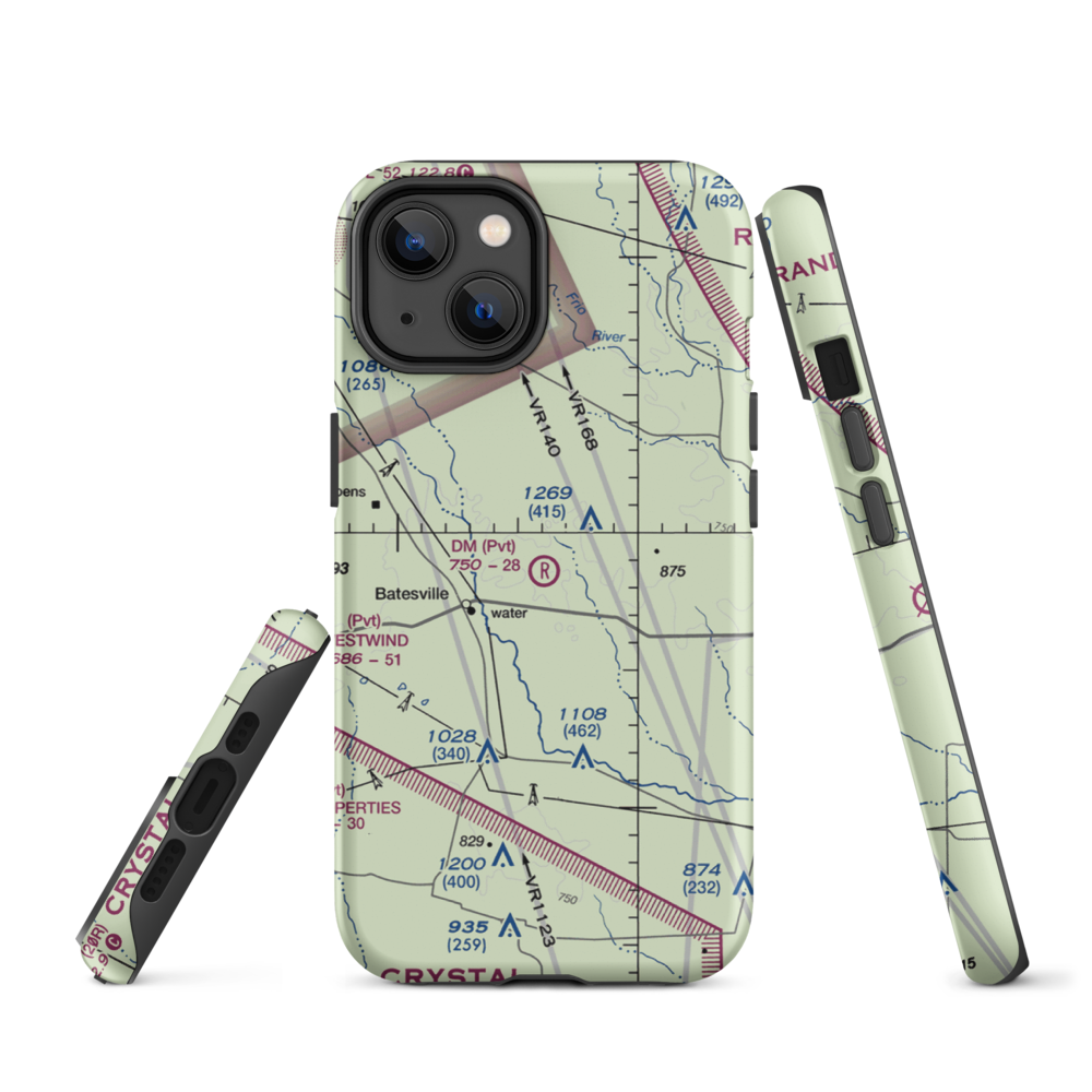 Dm Ranch Airport (XA88) VFR Sectional  Tough iPhone Case iPhone 14 model shown