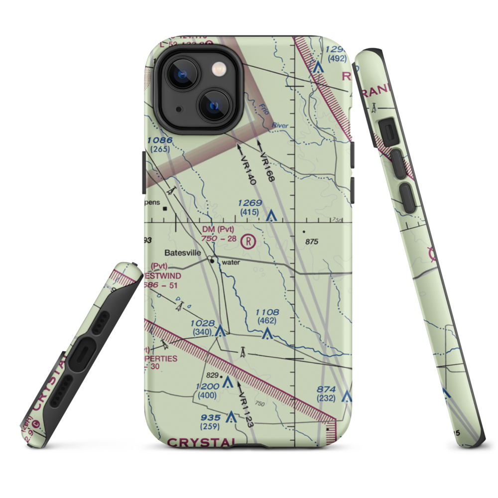 Dm Ranch Airport (XA88) VFR Sectional  Tough iPhone Case iPhone 14 Plus model shown