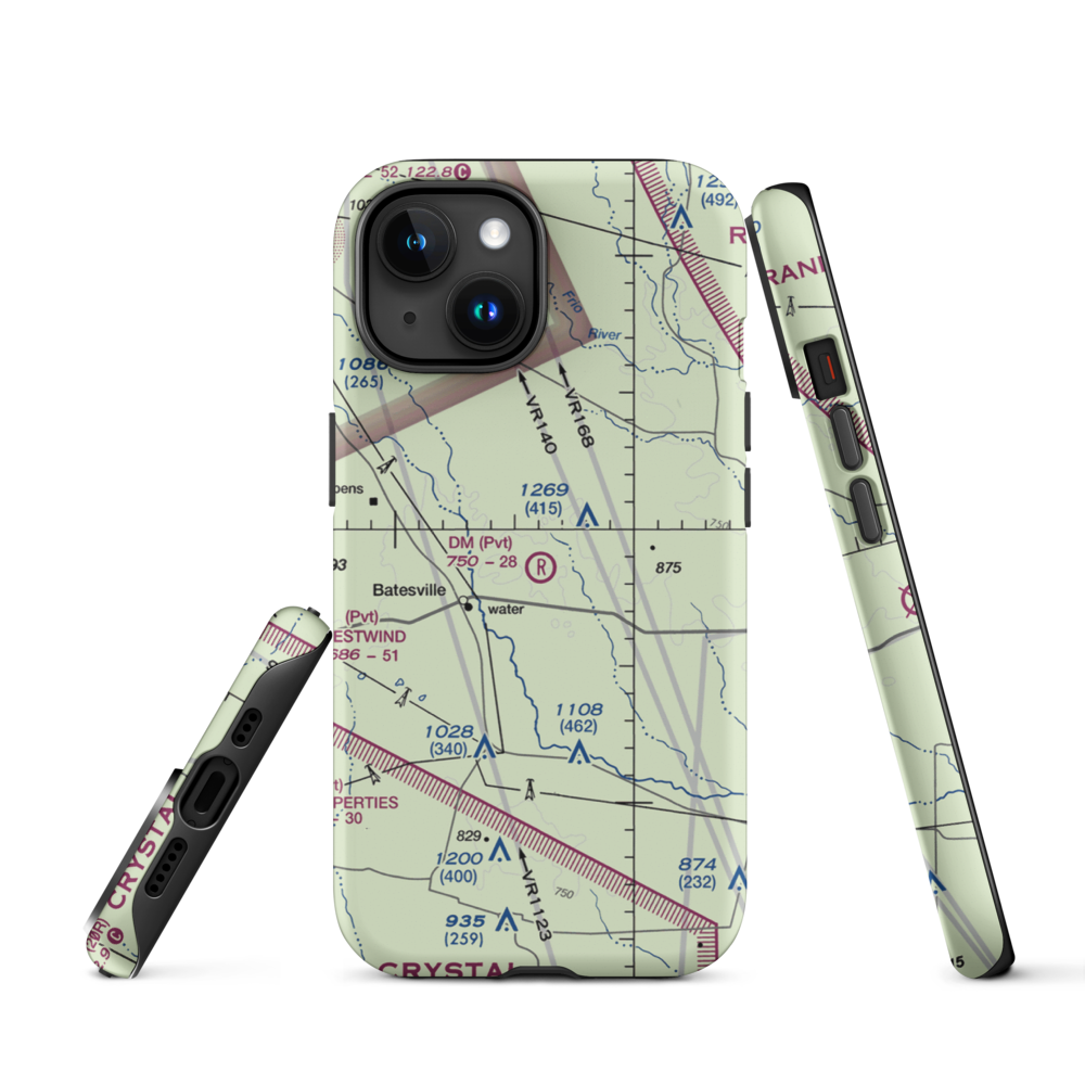 Dm Ranch Airport (XA88) VFR Sectional  Tough iPhone Case iPhone 15 model shown