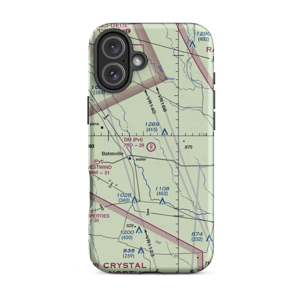 Dm Ranch Airport (XA88) VFR Sectional  Tough iPhone Case iPhone 16 Plus model shown