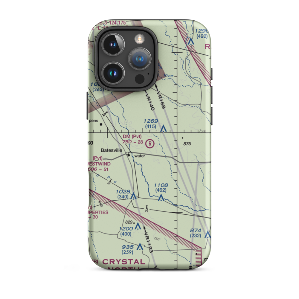 Dm Ranch Airport (XA88) VFR Sectional  Tough iPhone Case iPhone 16 Pro Max model shown