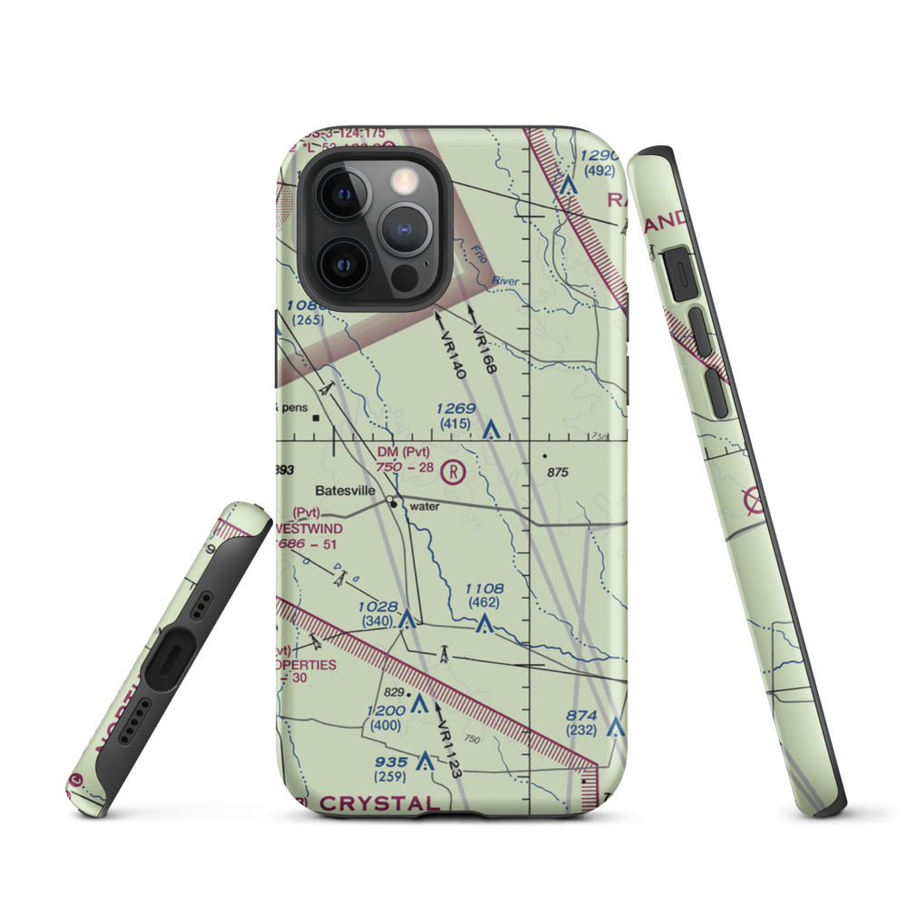 Dm Ranch Airport (XA88) VFR Sectional  Tough iPhone Case iPhone 12 Pro model shown