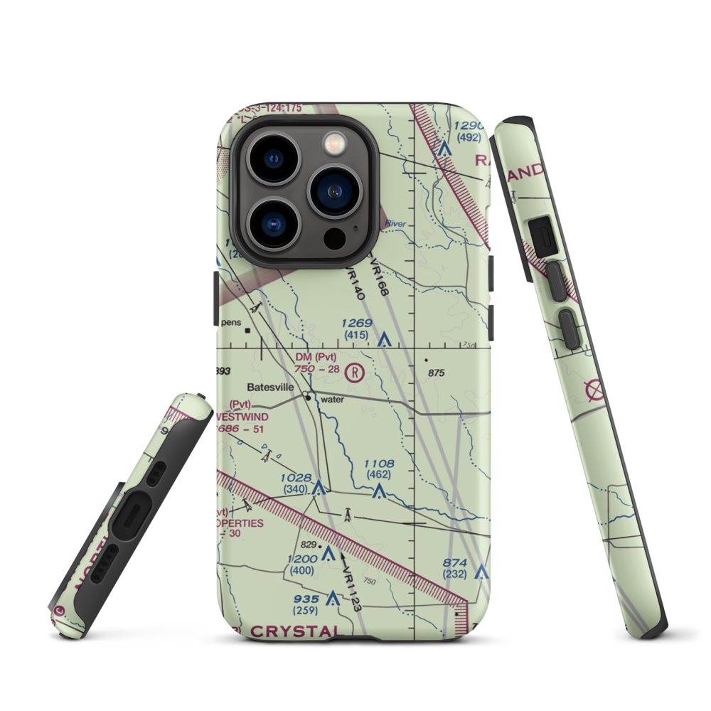 Dm Ranch Airport (XA88) VFR Sectional  Tough iPhone Case iPhone 13 Pro model shown