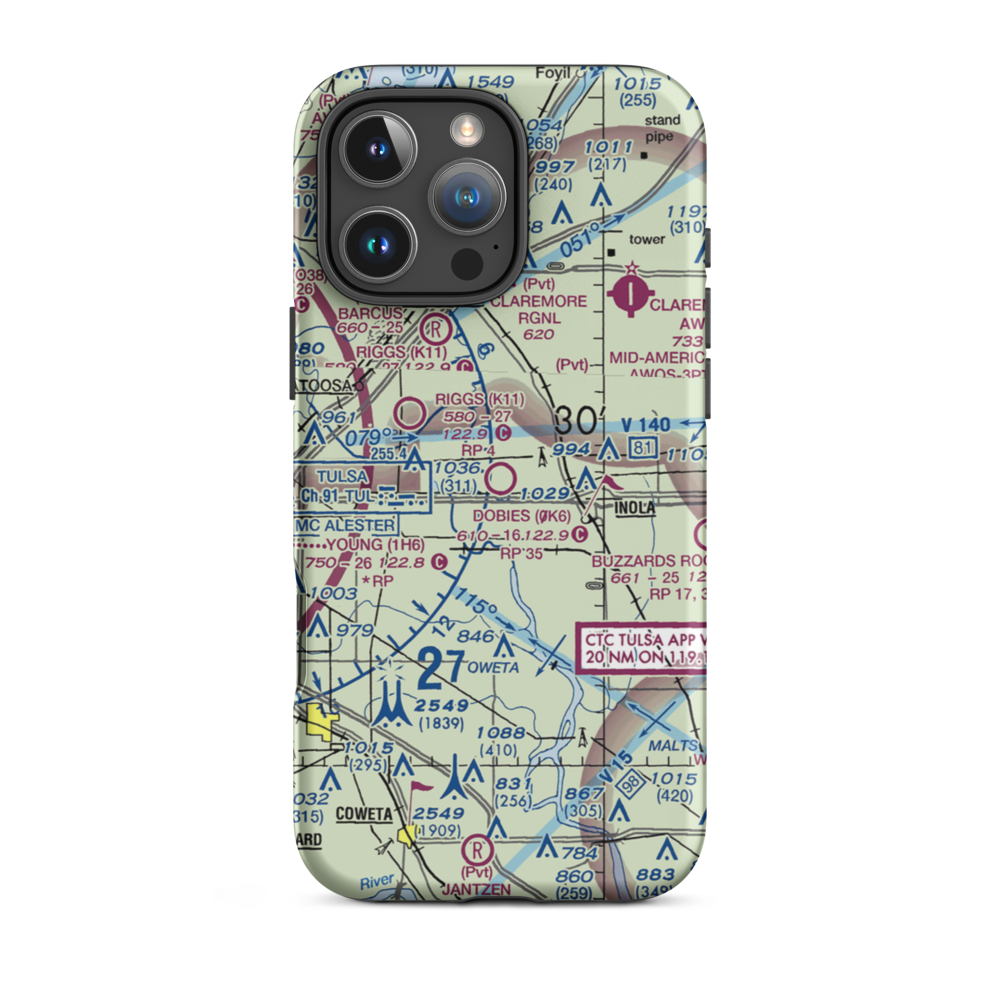 Dobie's Airport (0K6) VFR Sectional  Tough iPhone Case iPhone 16 Pro Max model shown