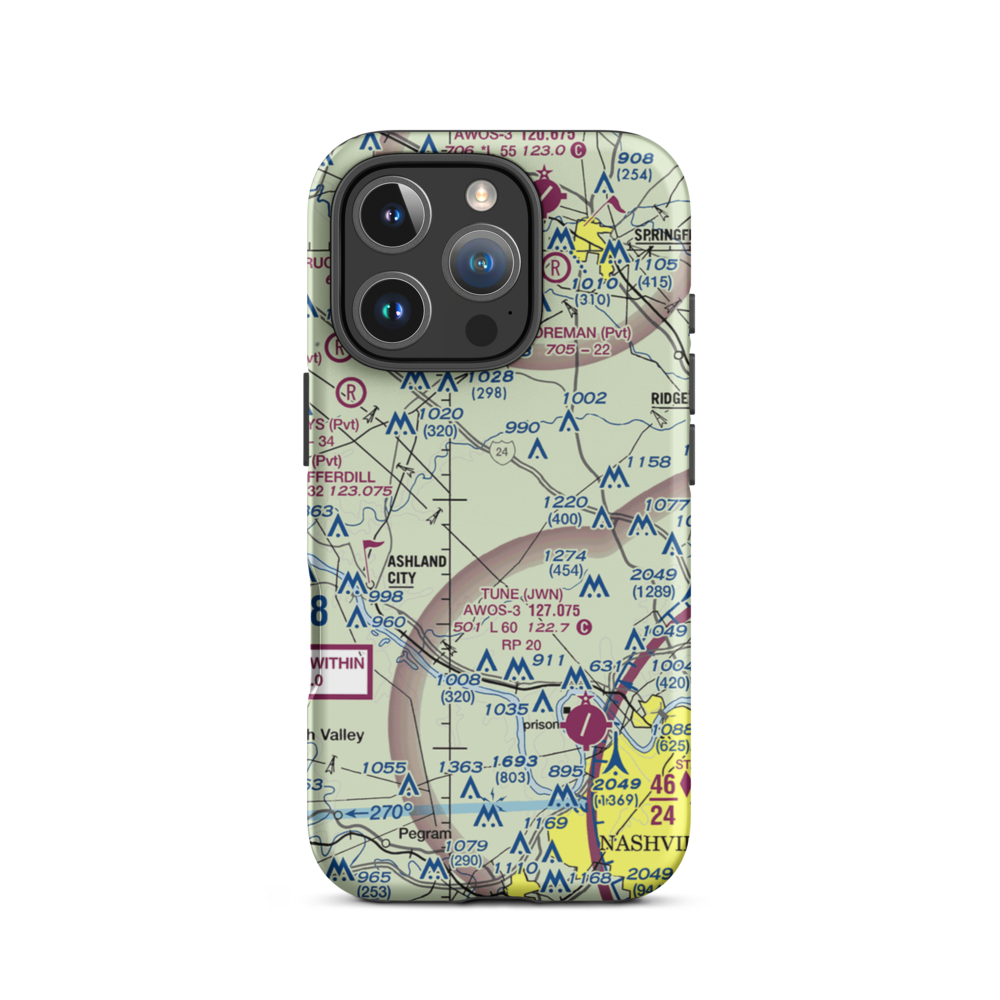 Doc Jones Field (TN73) VFR Sectional  Tough iPhone Case iPhone 16 Pro model shown