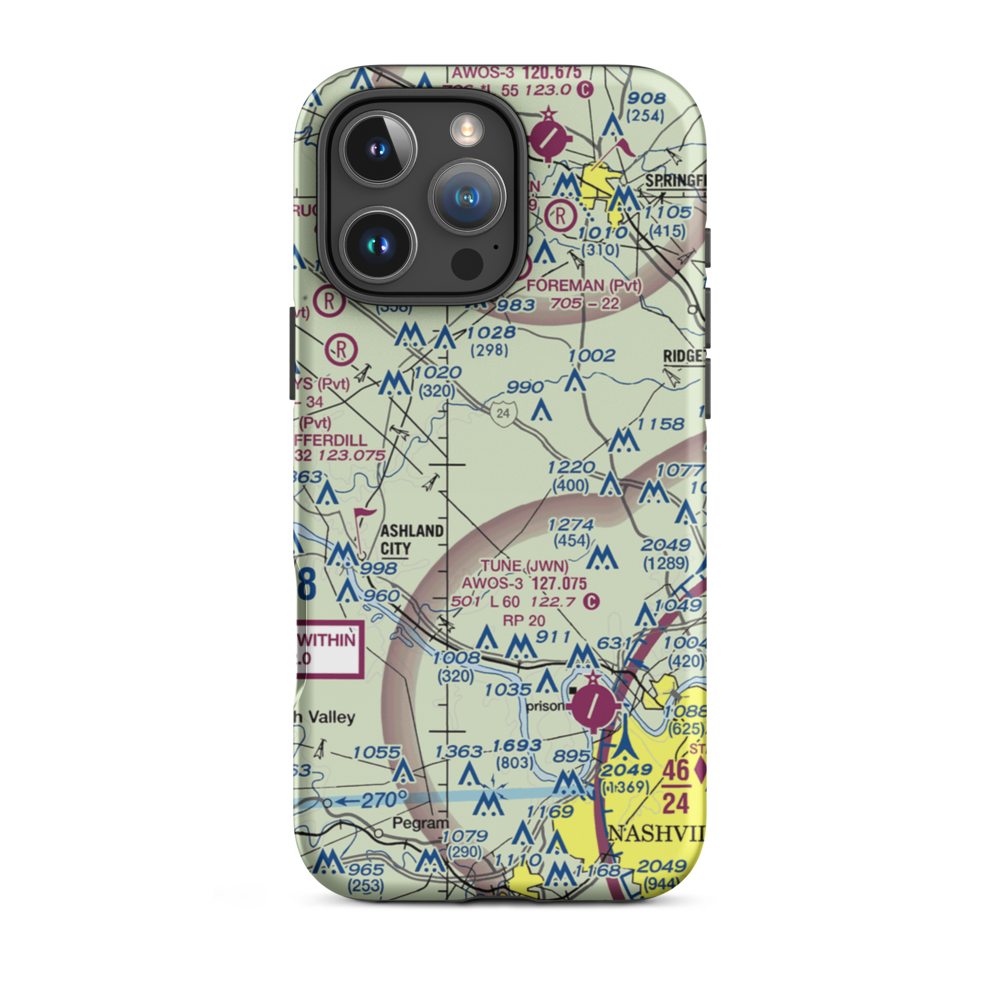 Doc Jones Field (TN73) VFR Sectional  Tough iPhone Case iPhone 16 Pro Max model shown