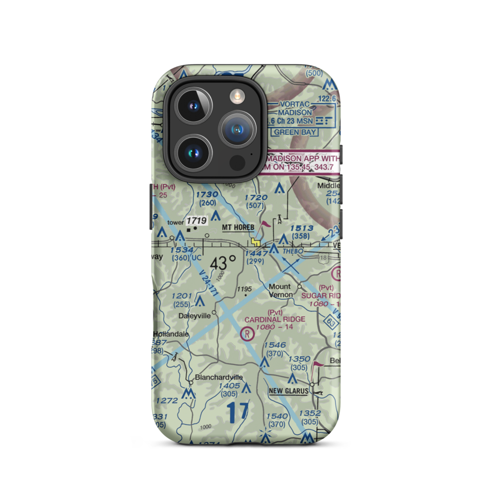 Docken Field (37WI) VFR Sectional  Tough iPhone Case iPhone 16 Pro model shown
