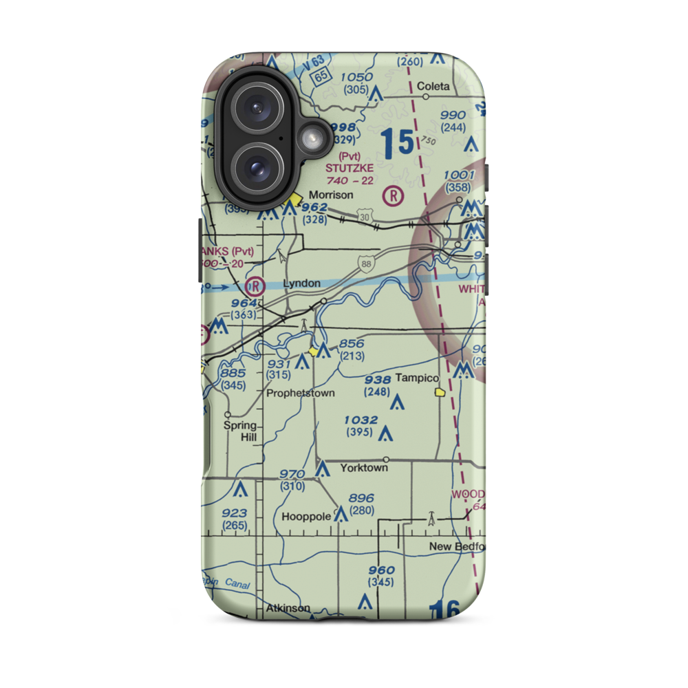 Doering's Port Airport (LL61) VFR Sectional  Tough iPhone Case iPhone 16 Plus model shown