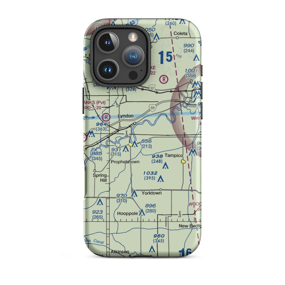 Doering's Port Airport (LL61) VFR Sectional  Tough iPhone Case iPhone 16 Pro Max model shown
