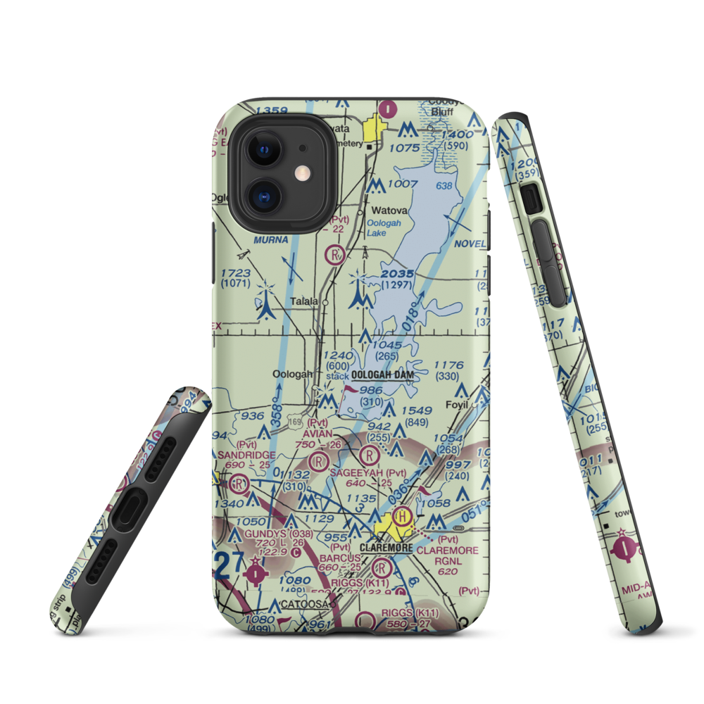 Dog Iron Ranch Airport (OK37) VFR Sectional  Tough iPhone Case iPhone 11 model shown