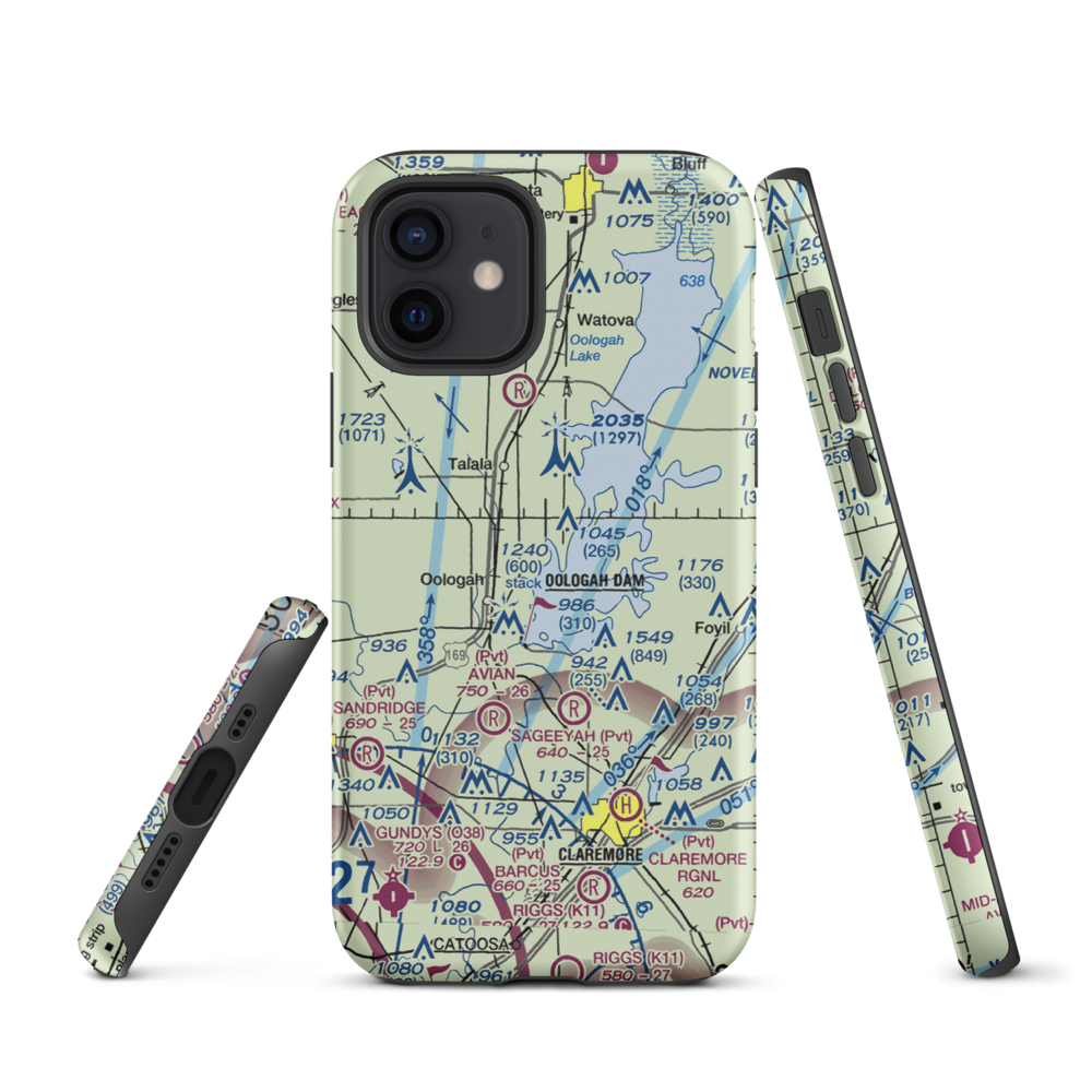 Dog Iron Ranch Airport (OK37) VFR Sectional  Tough iPhone Case iPhone 12 model shown