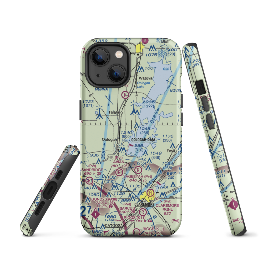 Dog Iron Ranch Airport (OK37) VFR Sectional  Tough iPhone Case iPhone 13 model shown