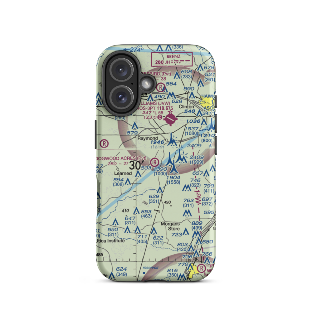 Dogwood Acres Airport (4MS2) VFR Sectional  Tough iPhone Case iPhone 16 model shown