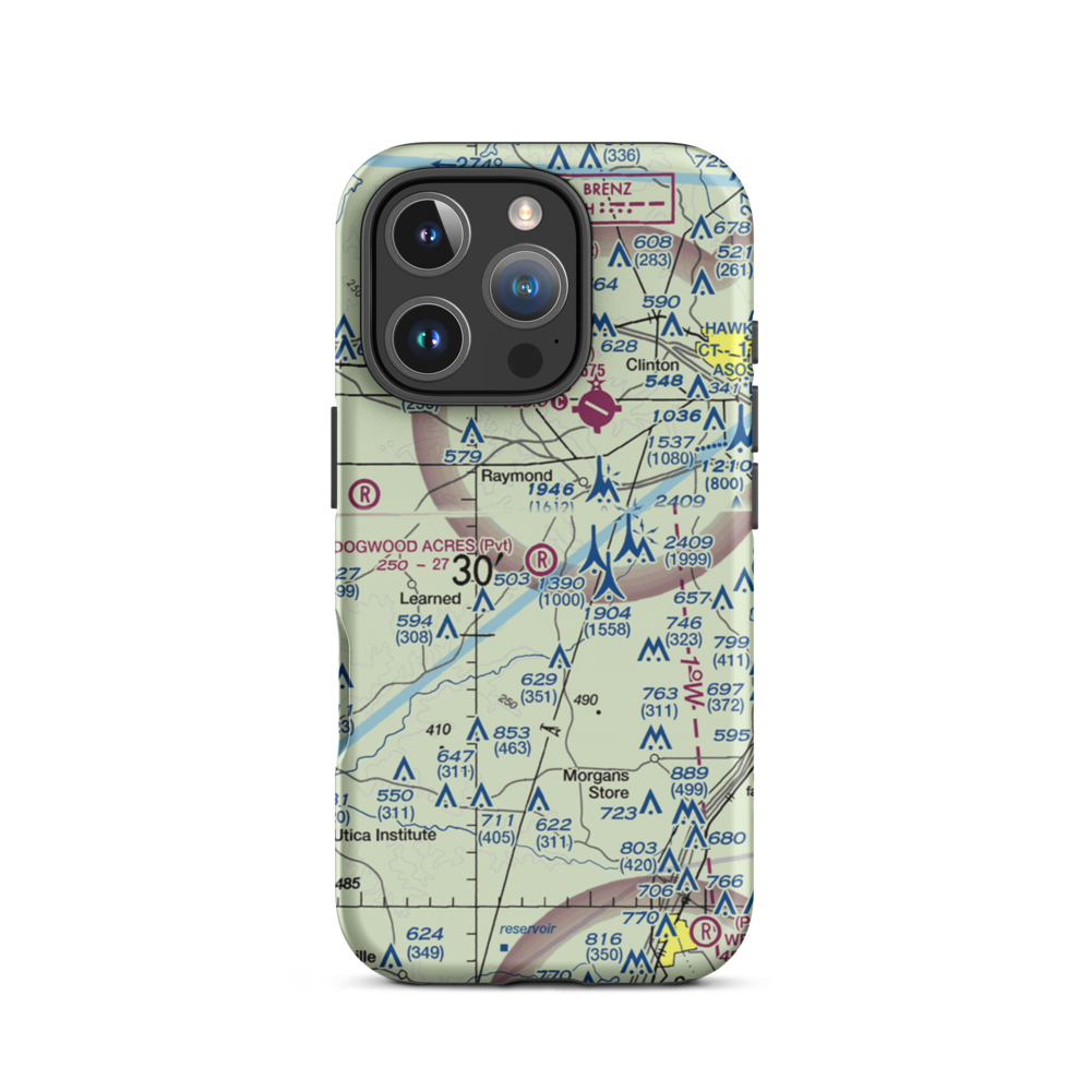 Dogwood Acres Airport (4MS2) VFR Sectional  Tough iPhone Case iPhone 16 Pro model shown