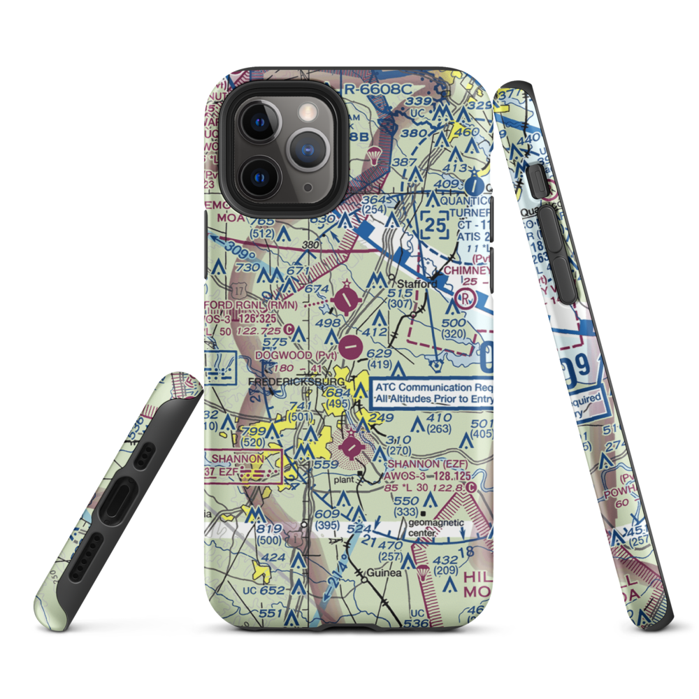 Dogwood Airpark (VA42) VFR Sectional  Tough iPhone Case iPhone 11 Pro model shown