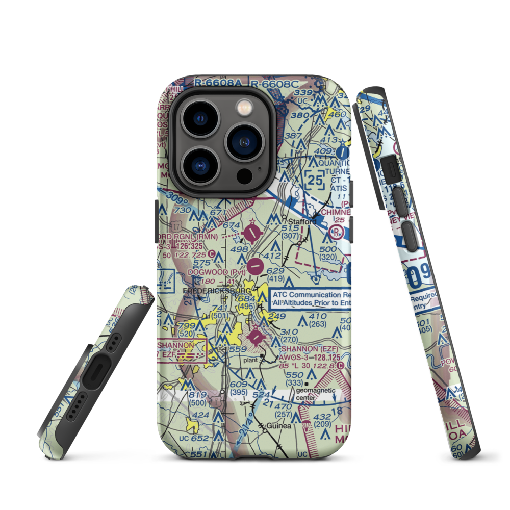 Dogwood Airpark (VA42) VFR Sectional  Tough iPhone Case iPhone 14 Pro model shown