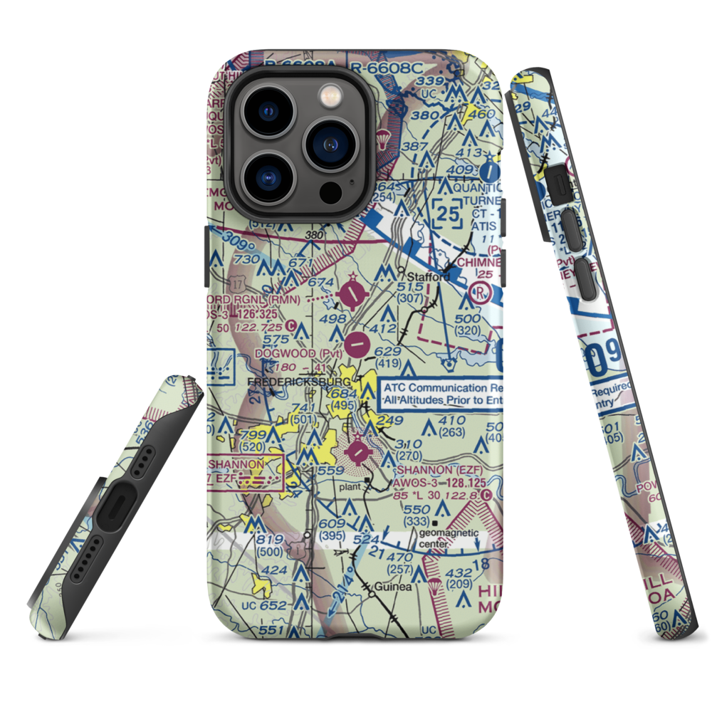 Dogwood Airpark (VA42) VFR Sectional  Tough iPhone Case iPhone 14 Pro Max model shown