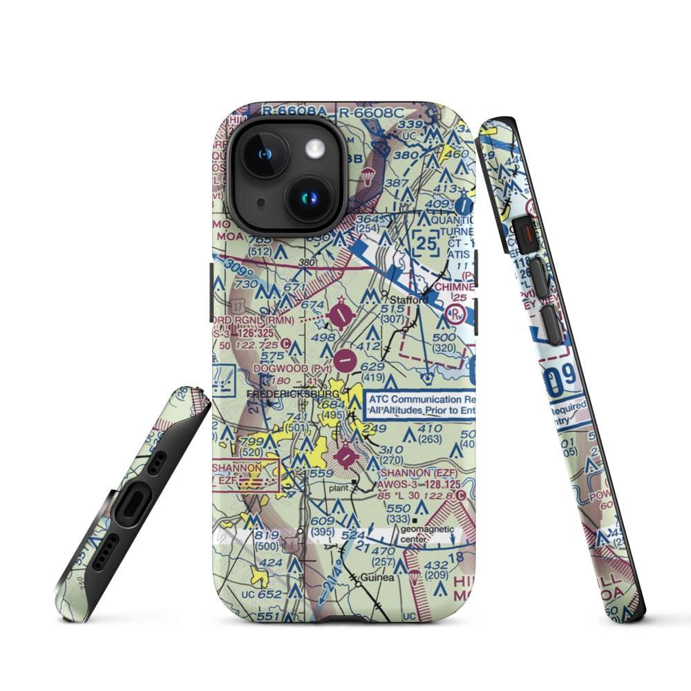 Dogwood Airpark (VA42) VFR Sectional  Tough iPhone Case iPhone 15 model shown