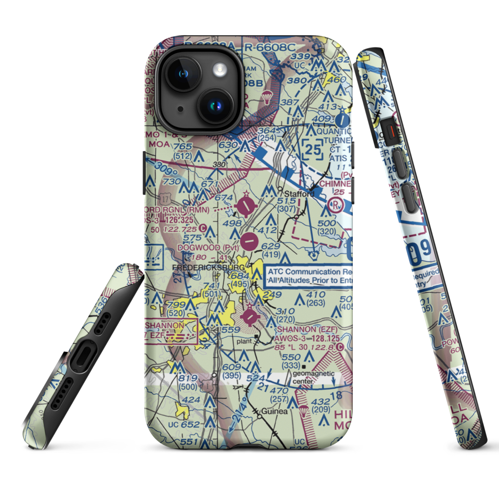 Dogwood Airpark (VA42) VFR Sectional  Tough iPhone Case iPhone 15 Plus model shown