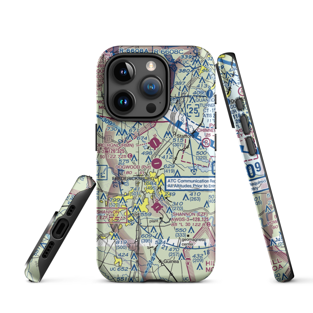 Dogwood Airpark (VA42) VFR Sectional  Tough iPhone Case iPhone 15 Pro model shown